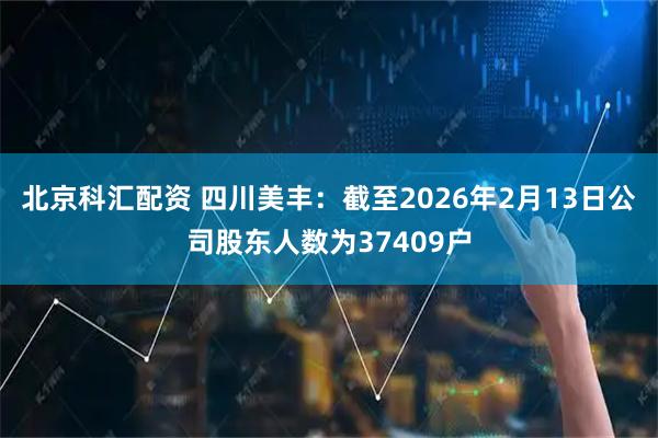 北京科汇配资 四川美丰：截至2026年2月13日公司股东人数为37409户