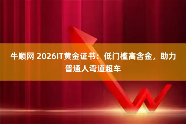 牛顺网 2026IT黄金证书：低门槛高含金，助力普通人弯道超车